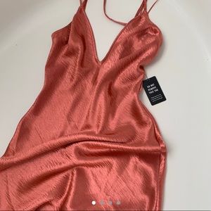 ROSE GOLD satin slip dress